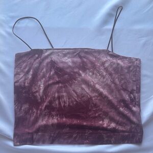 American Eagle Purple Spaghetti Tie-Dye Women's Top